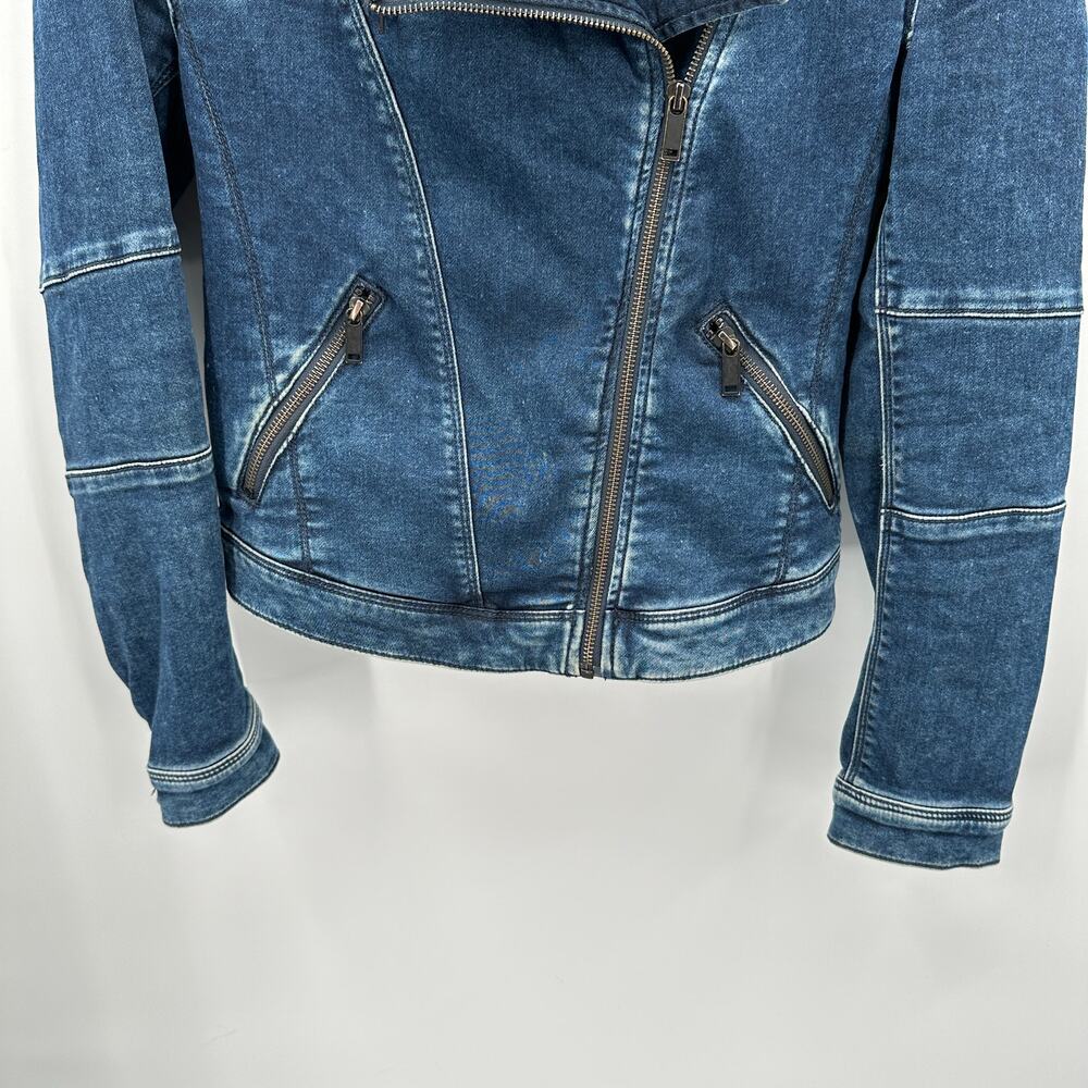 MAVI Janet Asymmetrical Full Zip Moto Denim Jacket // S - Picture 5 of 11